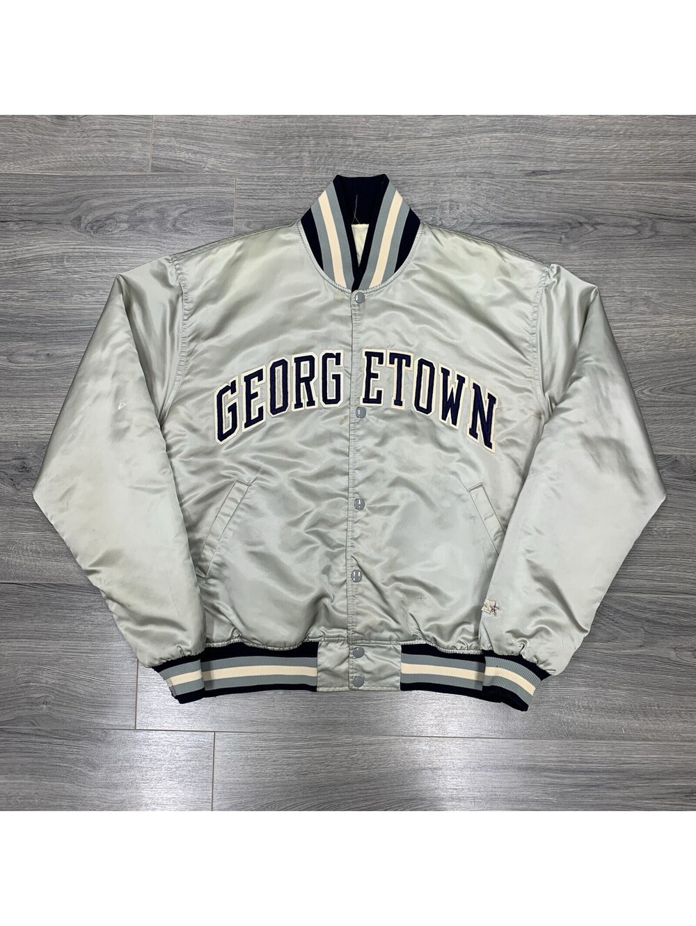 Vintage 1980S Starter Georgetown University Hoyas Satin Jacket XL Rare Men’s